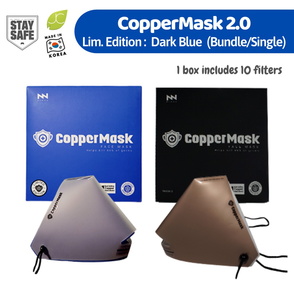 Authentic Copper Mask 2.0 Dark Blue Limited Edition Bundle Shopee