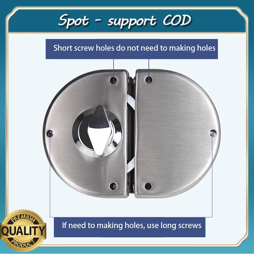 Stainless Steel 1012mm Glass Door Lock with Key Open/Close for Family