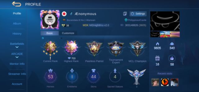 Mythical Glory Mlbb With Good Win Rate And Fine Skins Included Sell Sell Sell Sell Shopee Philippines