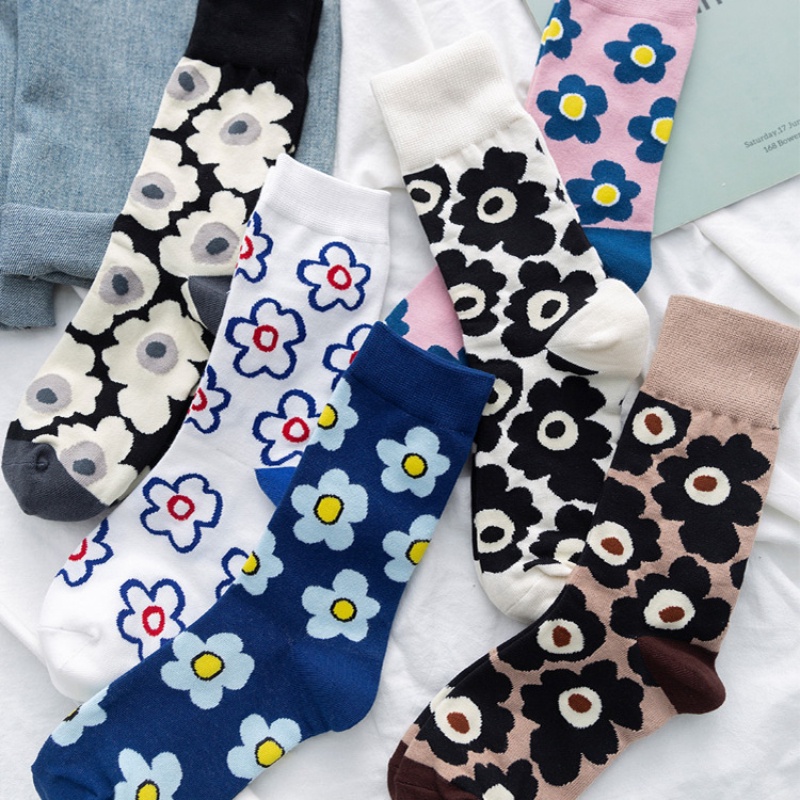 New Spring/Summer Thin Trend Japanese Mid Tube Socks Cute Student Trend ...