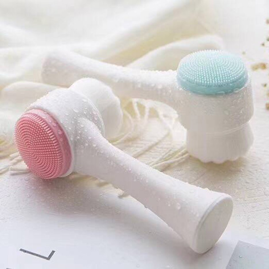 ️COD ️Double Sided Facial Cleansing Brush Double Side Silicone Facial