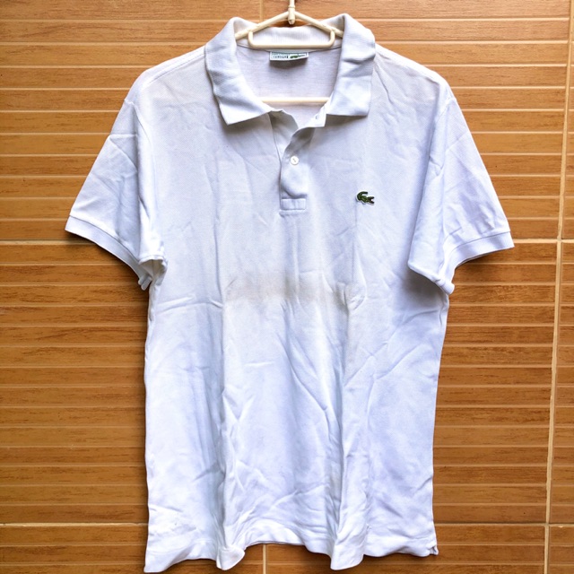 lacoste plain white shirt