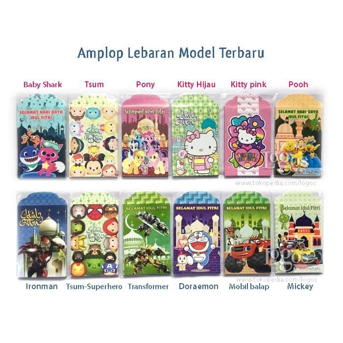 Lebaran Character Envelope Contents 10 Angpao Hari Raya Idul Fitri Thr Anak Shopee Philippines