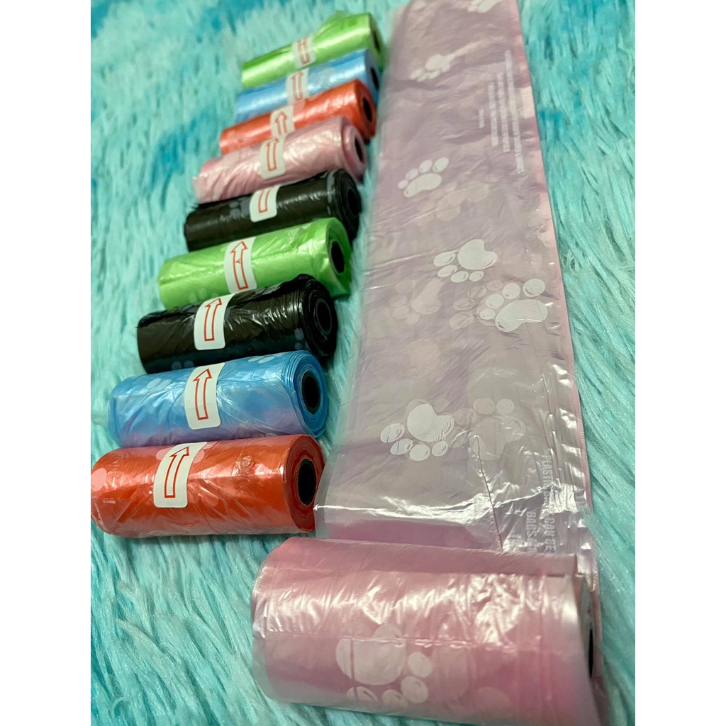 Colored feet Printed Pet Garbage Bags Clean Garbage Bags Dog Trash Poop