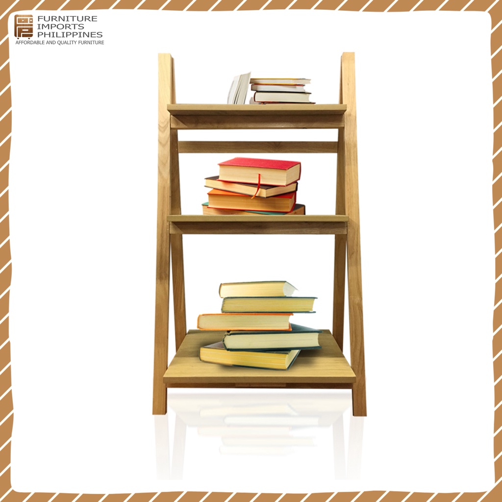FIP 3 Layer Folding Ladder Bookshelf A Natural Color Shopee