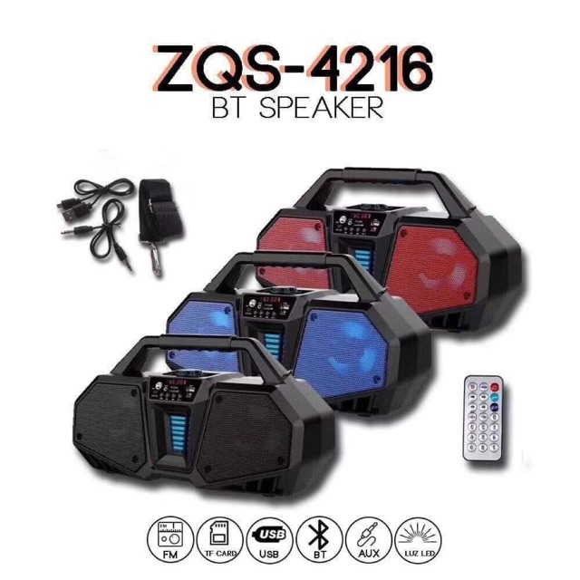 ZQS-4216 Super Bass Bluetooth Speaker with Remote and Mic | Shopee  Philippines