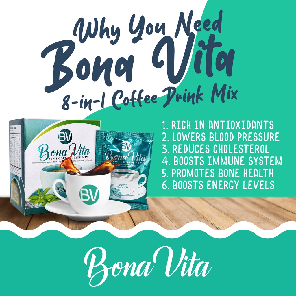 BUY 5 GET 1 BOX FREE Bonavita 8 in 1 Coffee All Natural with Mangosteen presyo ₱570