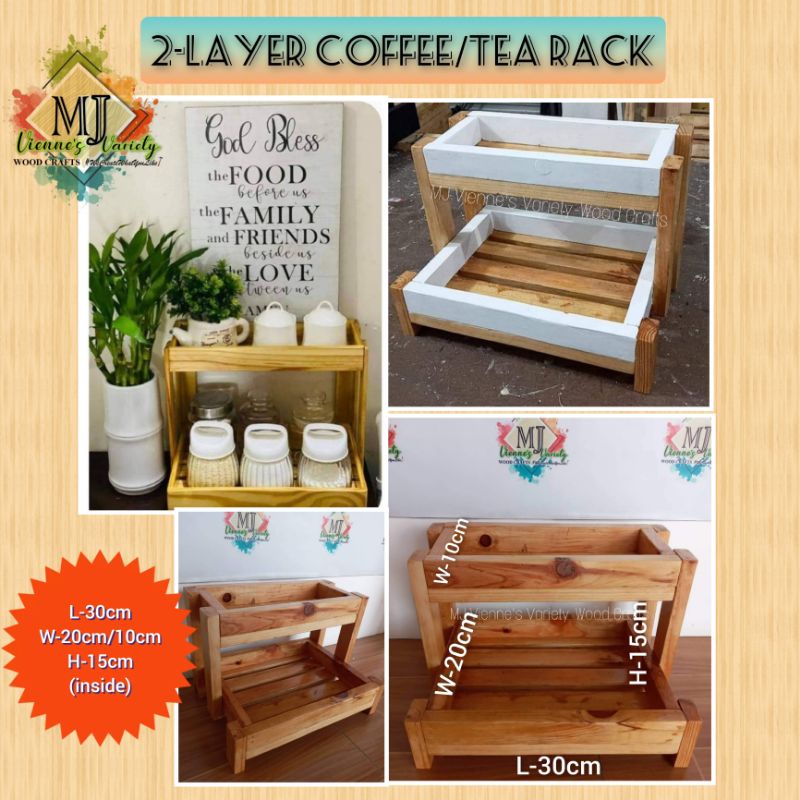2Layer Coffee and Tea Rack CoffeeNook Aesthetic Minimalist