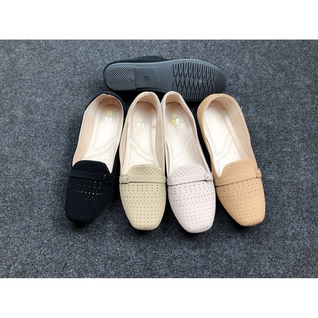 Korean Women doll shoes flat shoes loafers black shoe 698-12 | Shopee ...