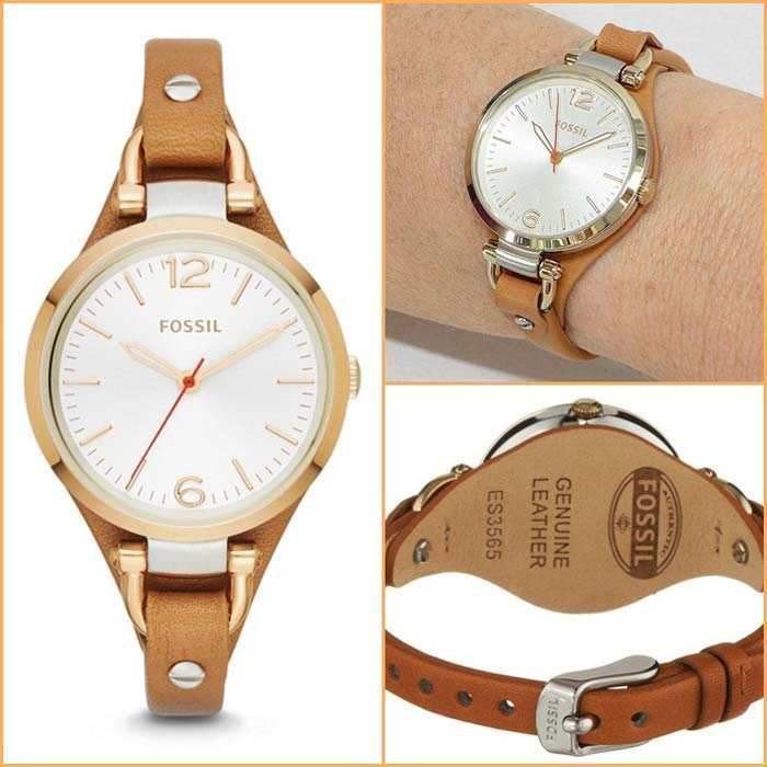Fossil ES3565 Georgia Brown Leather Watch for Women | Shopee Philippines