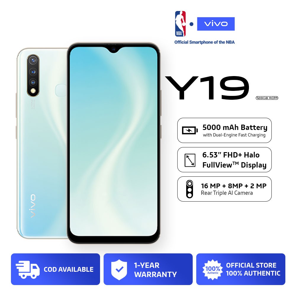 Vivo Y19 4gb 128gb 5000mah 16mp 16mp 8mp 2mp Rear Camera 6 53inch Fhd Fast Charging Smart Phone Shopee Philippines