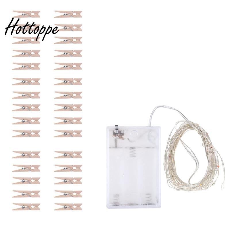300CM 30 LED Copper Wire Photo Clip Christmas Starry Light String