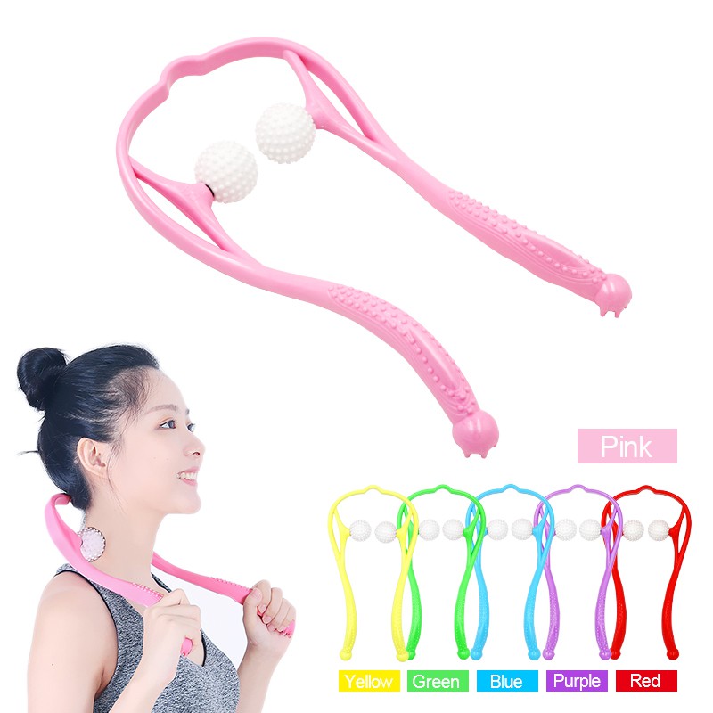 1pc Neck Massage Tool Pressure Relieve Hand Roller Massage Neck Shoulder Dual Trigger Point Self