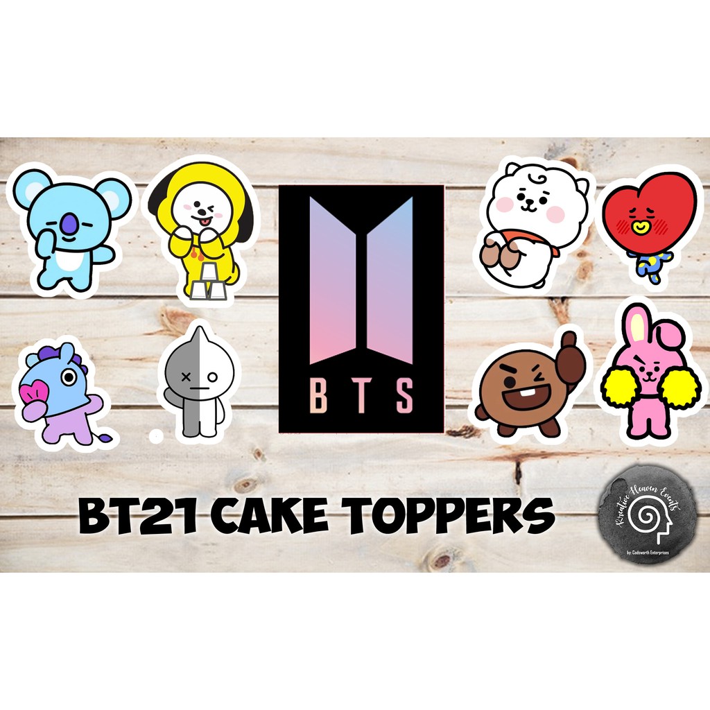 bt21 birthday cake topper 9 pcs khe bt001 shopee philippines