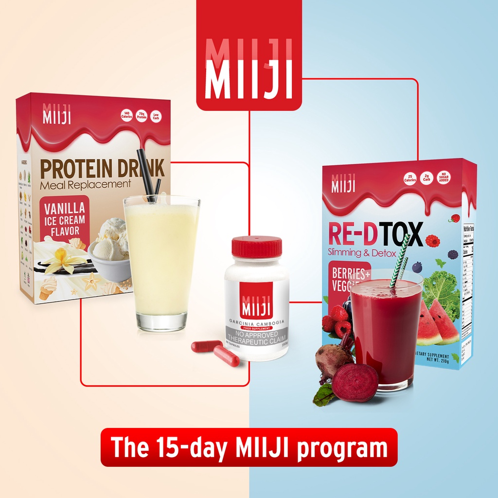 Miiji Miji PROTEIN DRINK AND REDTOX Meal Replacement and Slimming