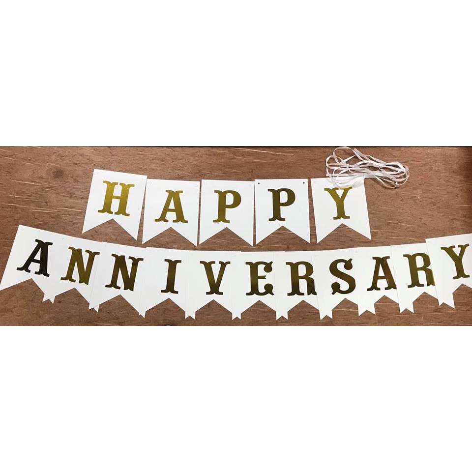 Premium Gold Font Happy Anniversary Banner Shopee Philippines
