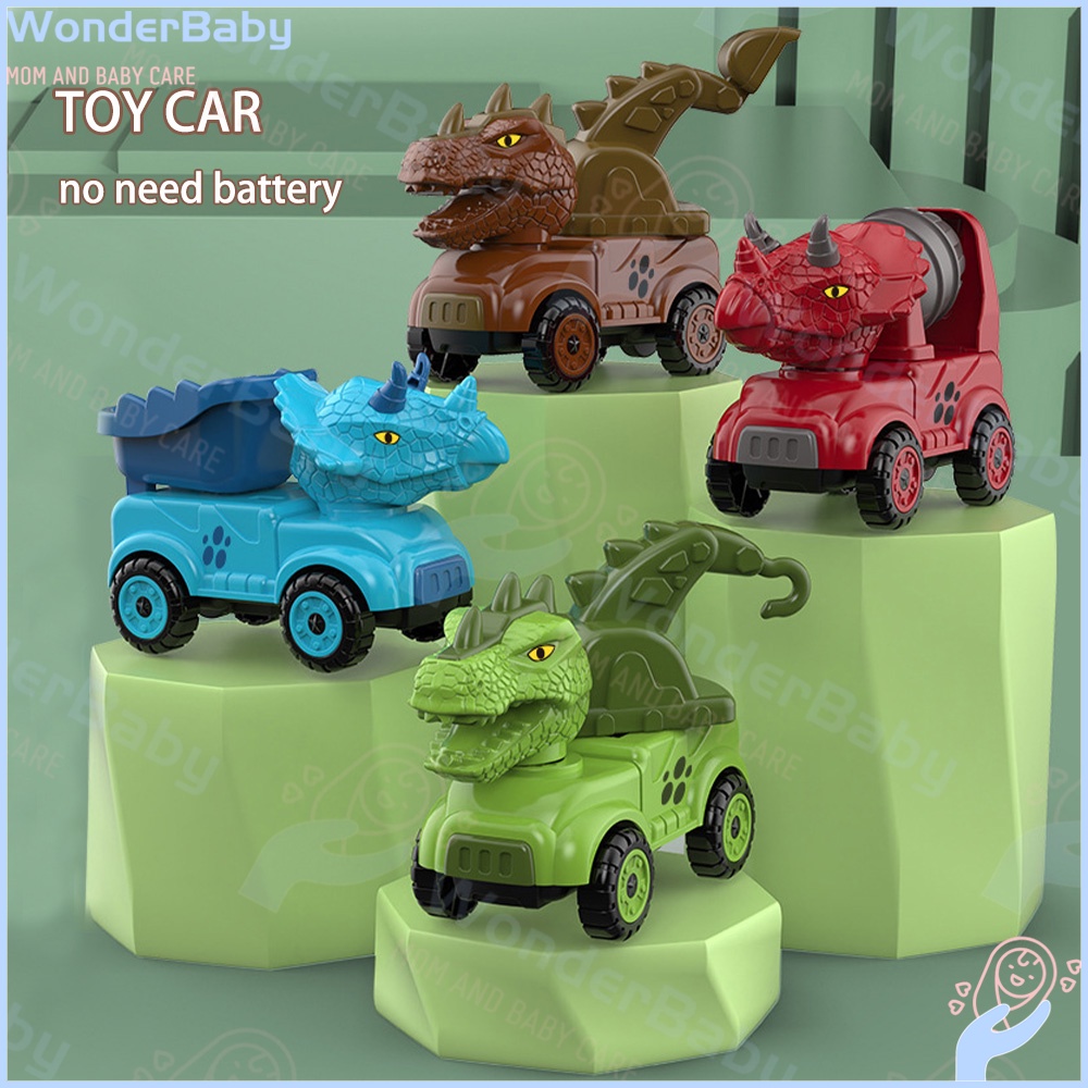 Wonderbaby Dinosaur car toy 4 shapes engineering toys | Shopee Philippines