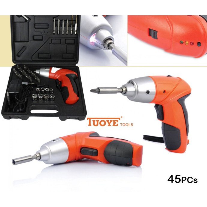 TUOYE Cordless Rechargeable Handy Drill Screwdriver 45pcs Shopee