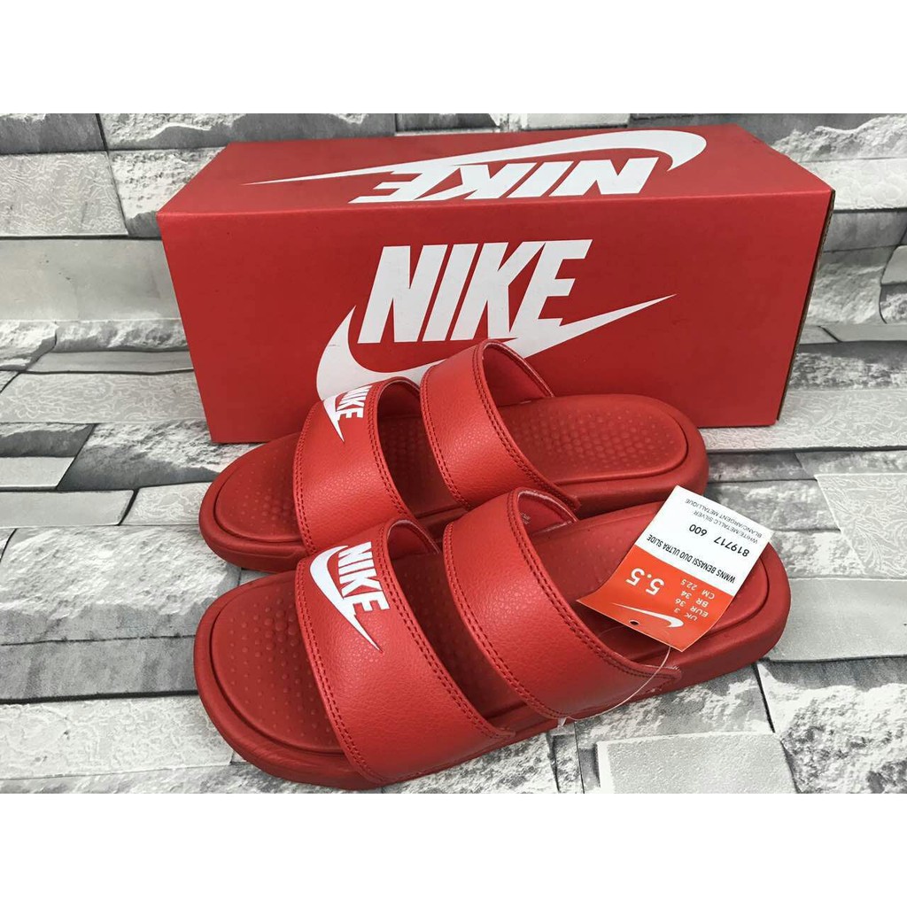 nike duo slides red