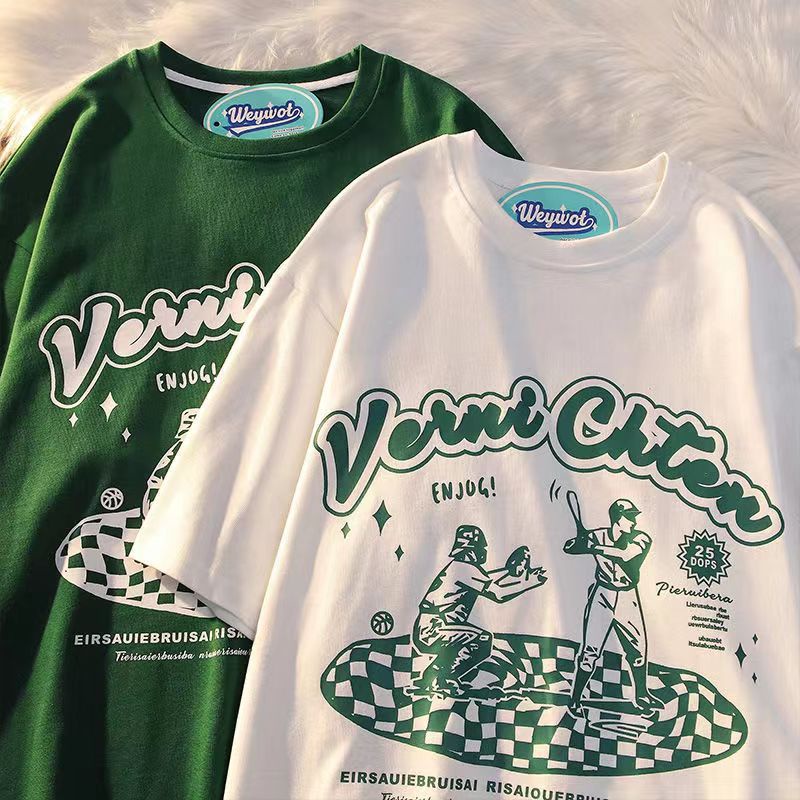 New 100 Cotton Green Women Tshirt Oversize M4XL Summer Letter Print