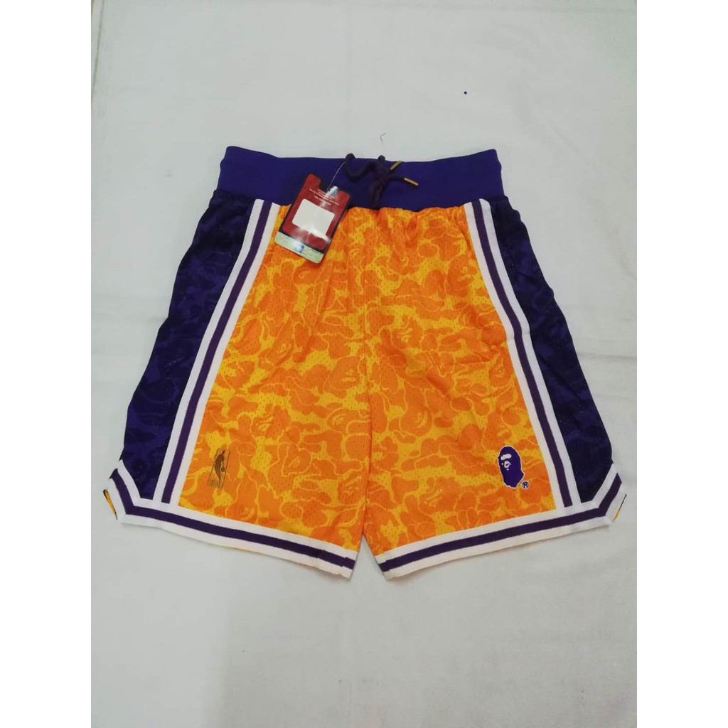 orange bape shorts