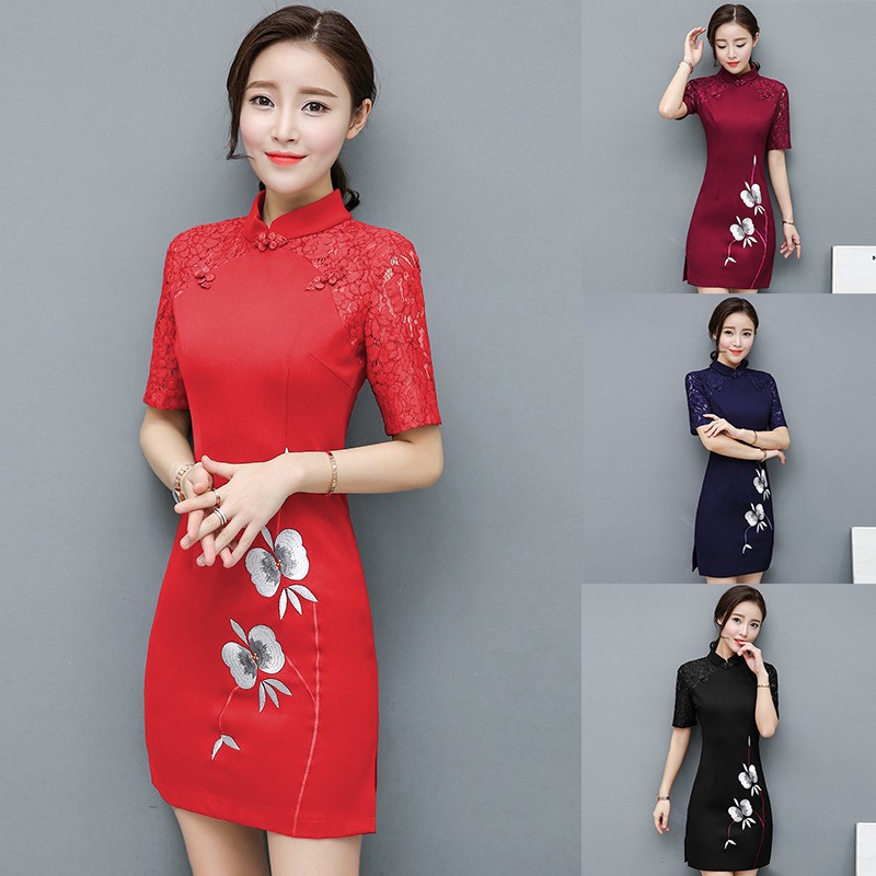 red midi prom dress