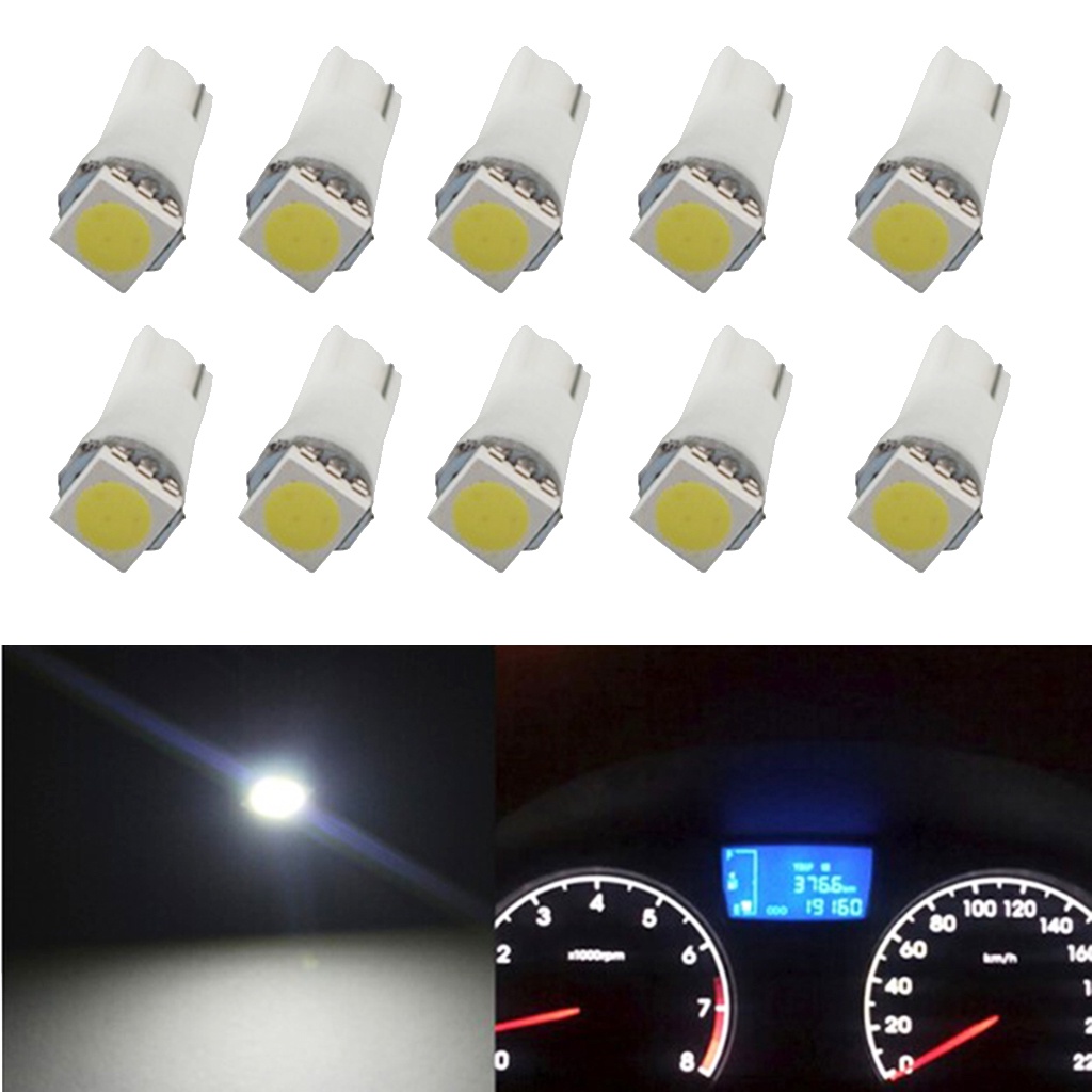 JH 10 Pcs T5 5050 LED Lamp Auto Replacement 12V DC For Car RV Truck ATV ...