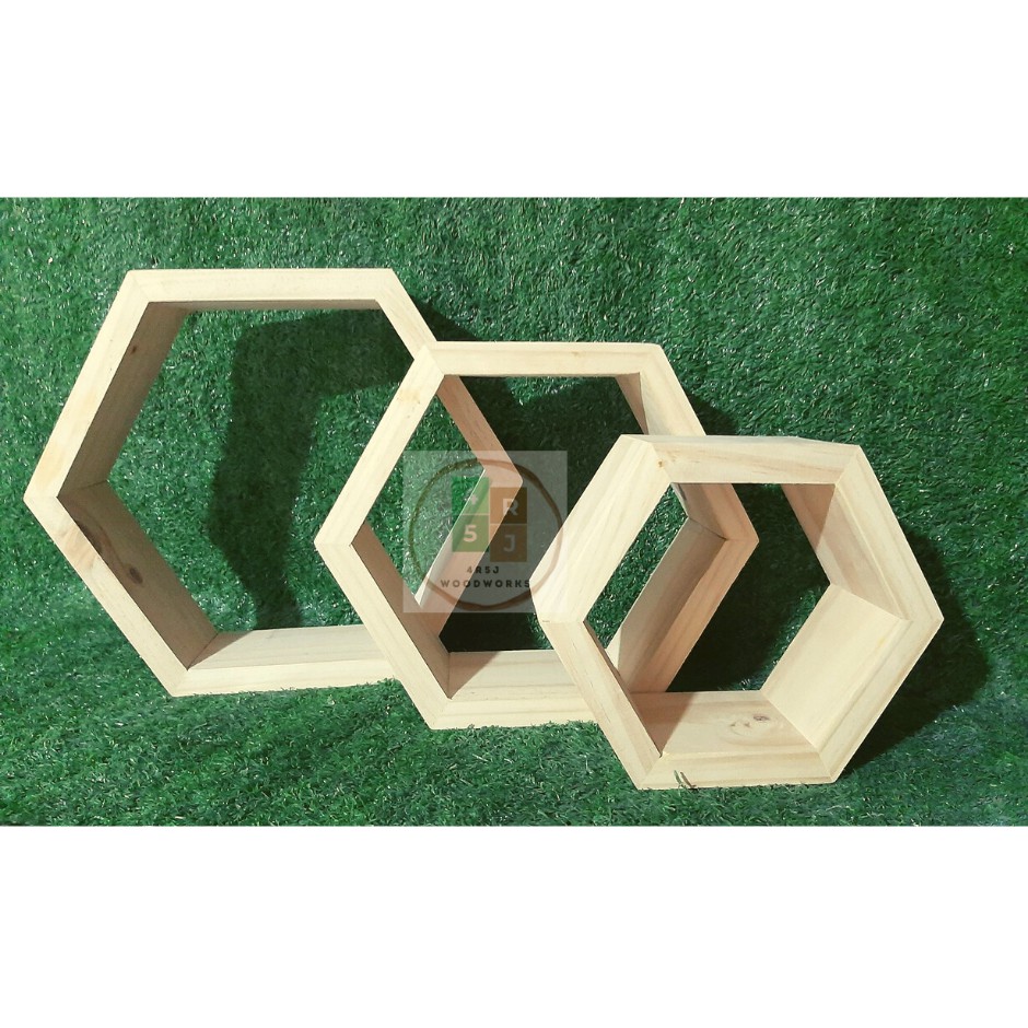 Hexagon Wall Shelves/ Hexagon wooden shelf / Hexagonal/Minimalist Wall