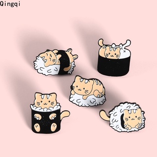 Cat Sushi Rice Ball Enamel Pins Cute Animals Japanese Foods Brooch Lapel Badge Cartoon Jewelry Gift for Kid Friend #2