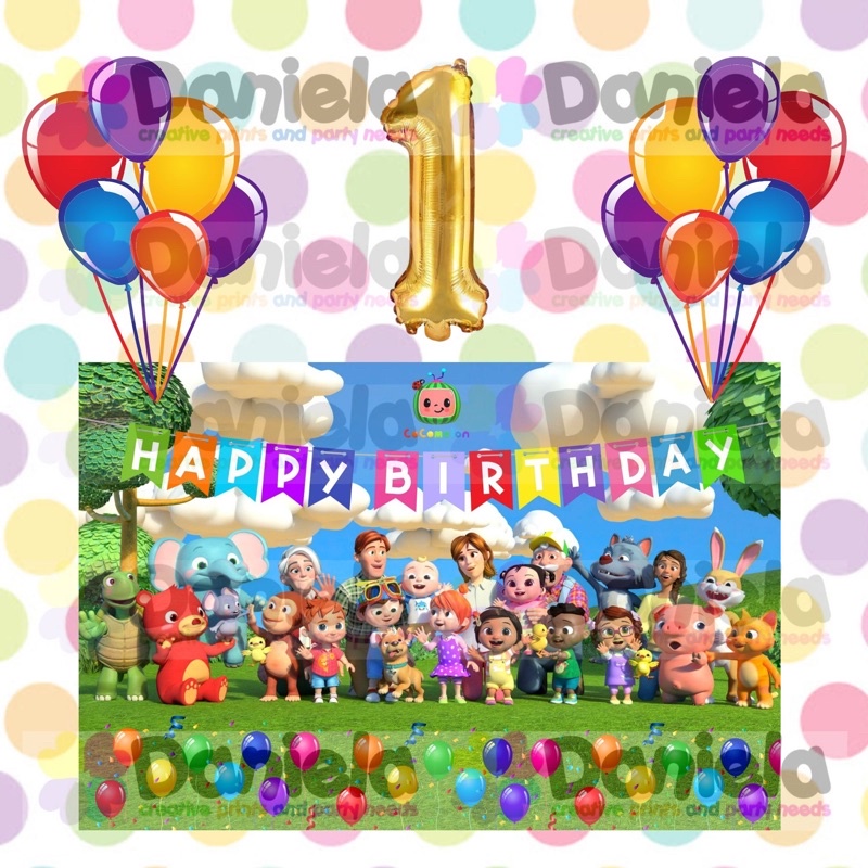 Cocomelon Full Character Design Decoration Party Det A (Balloon ...