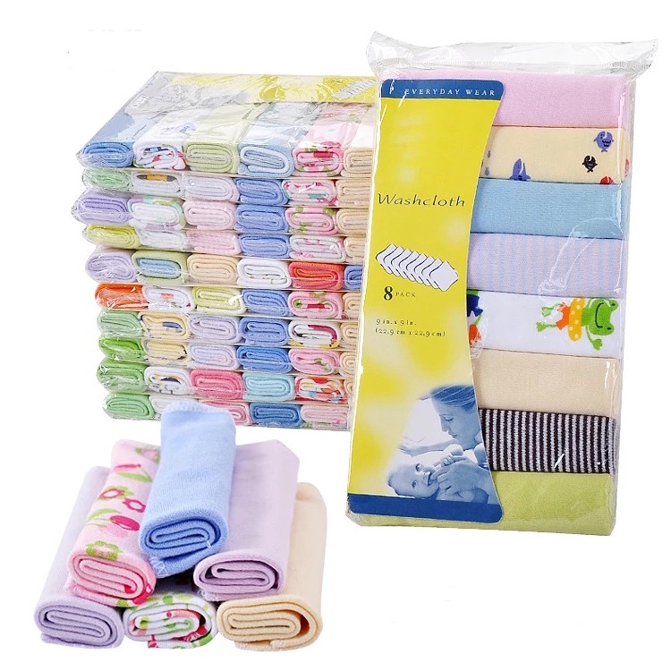 8 Piece Pack Washcloth Bimpo Square Face Towel | Shopee Philippines