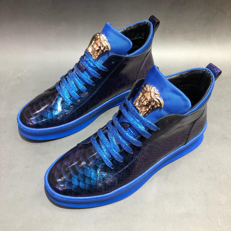 blue high top shoes