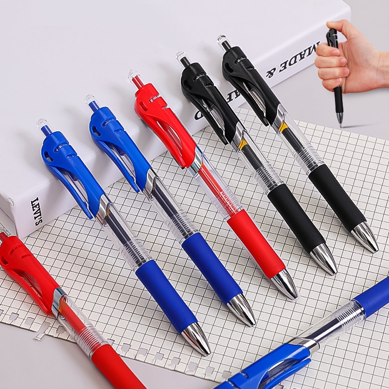 1 Pc 0.5mm Retractable Black / Red / Blue Ink Gel Pens Colored Gel Pen