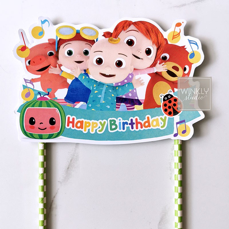 Ready Big Cake Topper Cocomelon Youtube Cake Topper Tart Coco Melon Birthday Cake Decoration Shopee Philippines