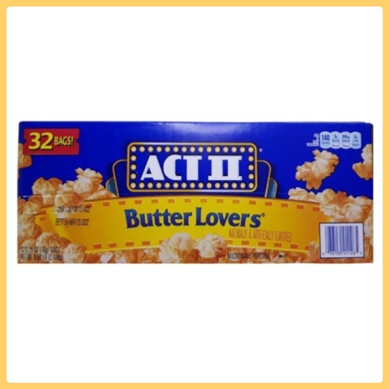 Act Ii Butter Lovers Microwave Popcorn 32 Bags X 78g Shopee Philippines 2733