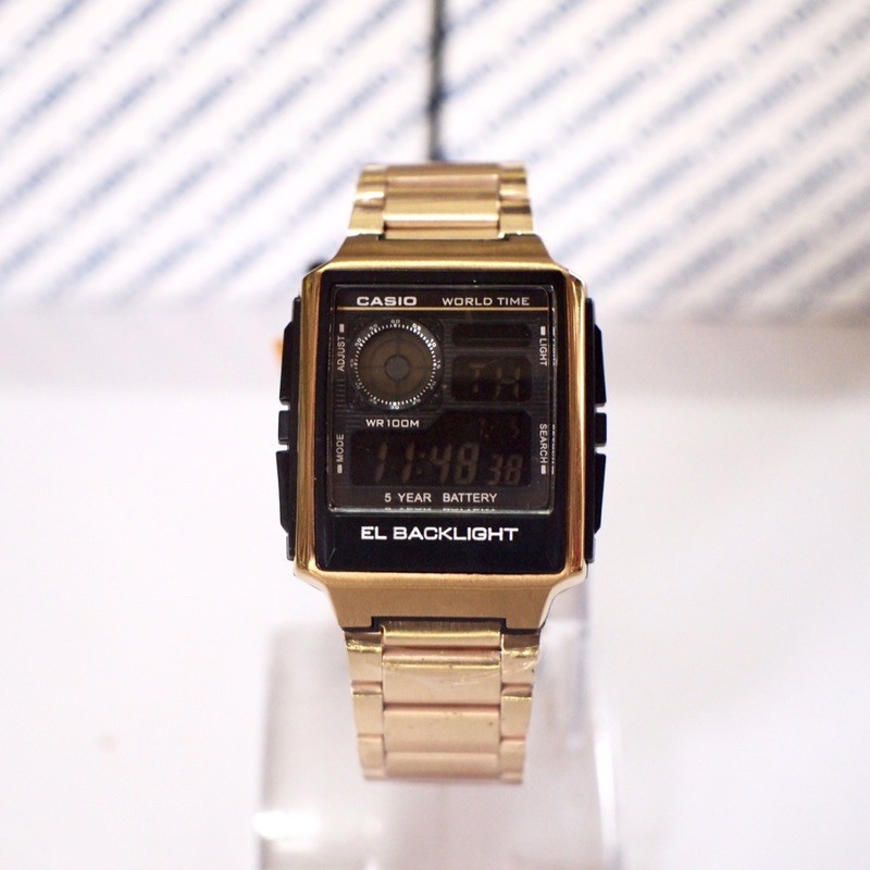 Casio Ae-1200Wh World Time Gold Unisex Casio | Shopee Philippines