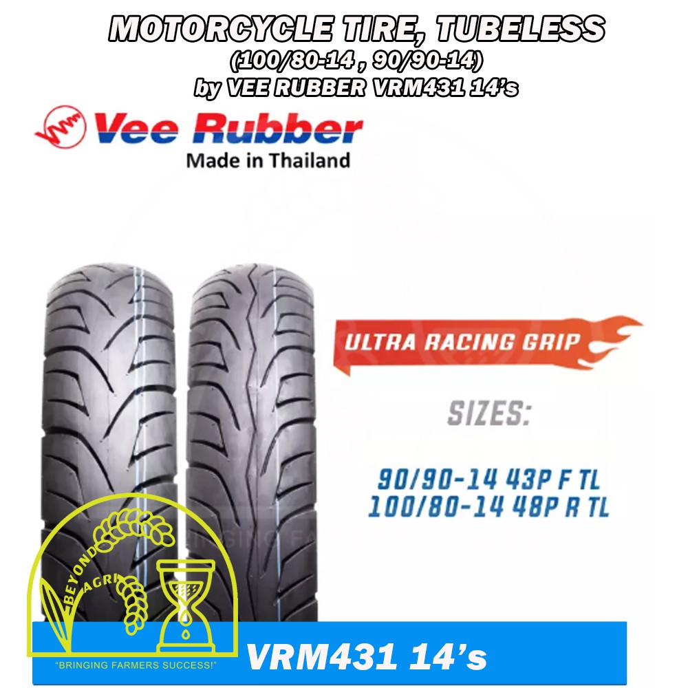 70 90 14 80 90 14 90 90 14 100 90 14 100 80 14 Tubeless By Vee Rubber Vrm338 Honda Click Shopee Philippines