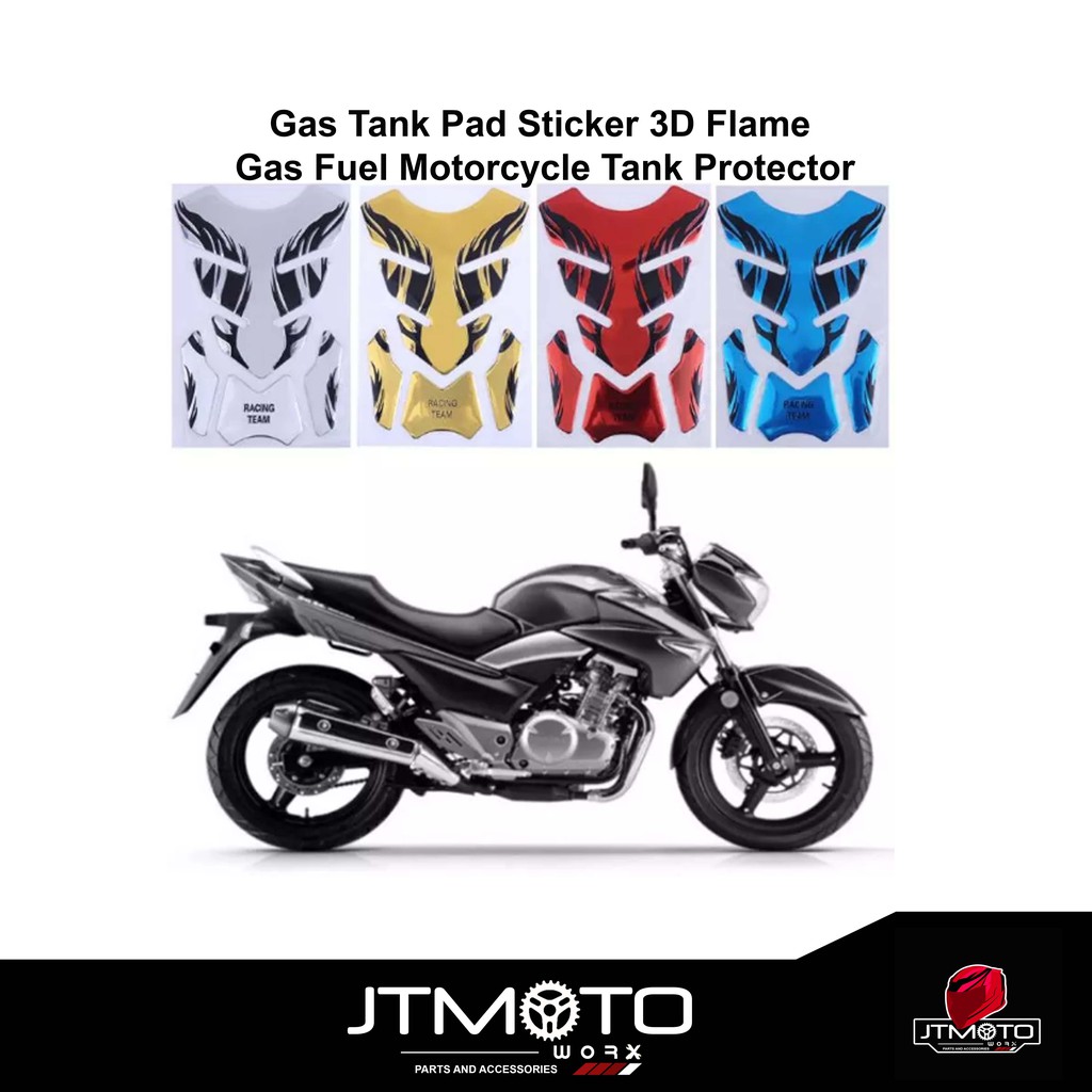 JTMOTO 3D Flame Gas Fuel Motorcycle Tank Protector Gas Tank Pad Sticker
