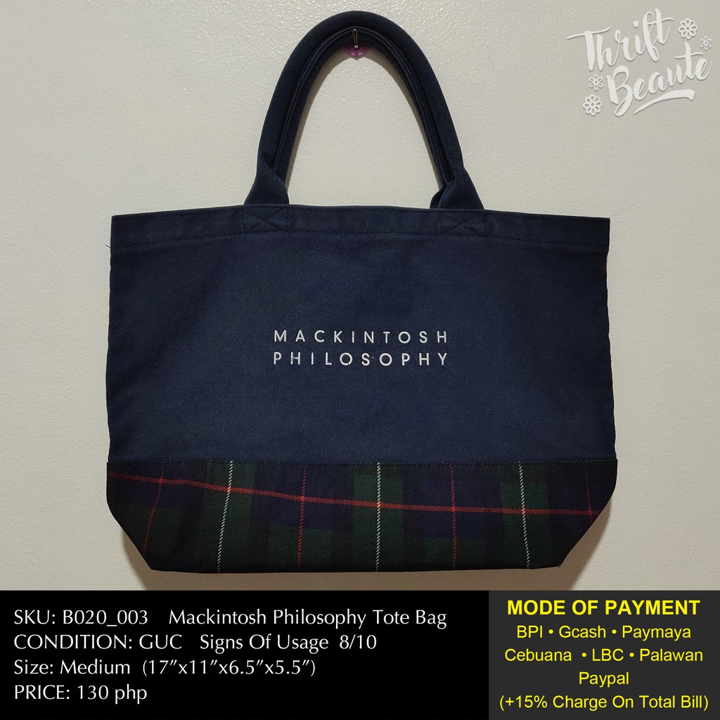 Mackintosh Philosophy Tote Bag | Shopee Philippines