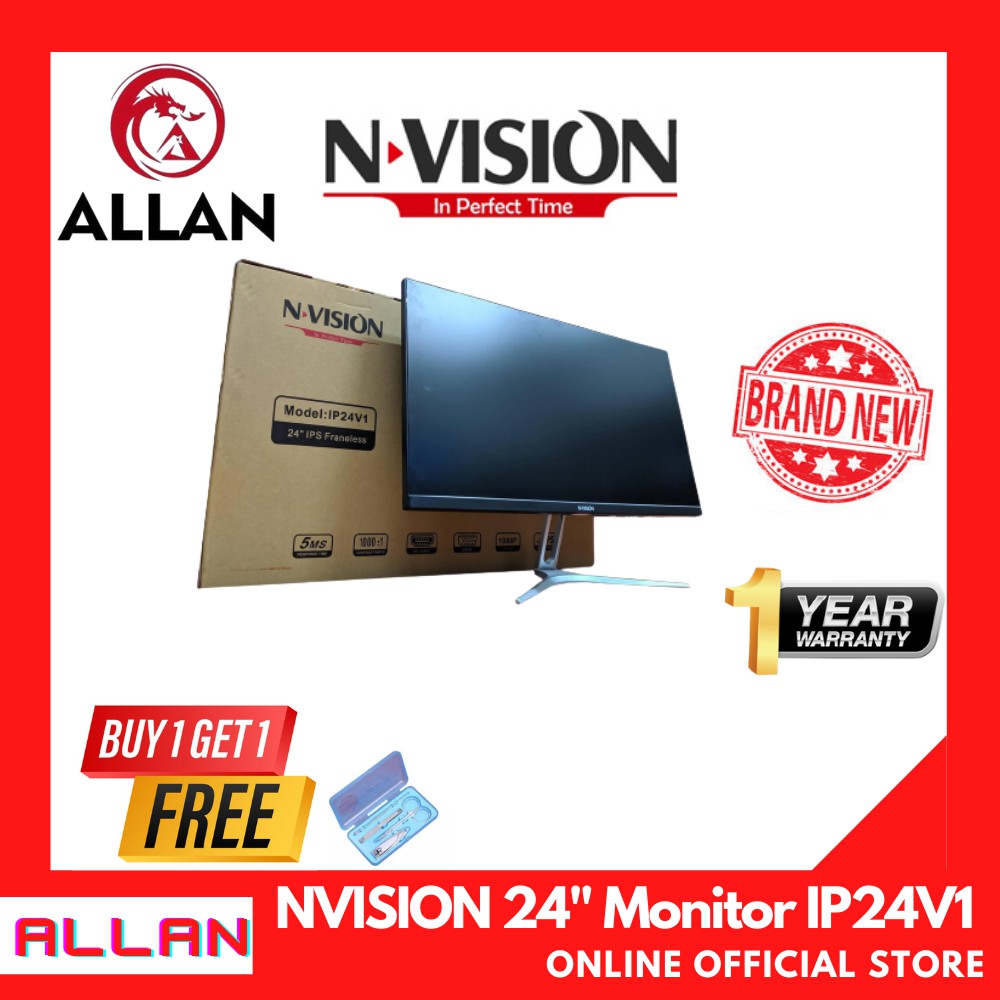 Nvision IP24V1 24 inches Frameless Led IPS Monitor FULL HD 1080P 75hz