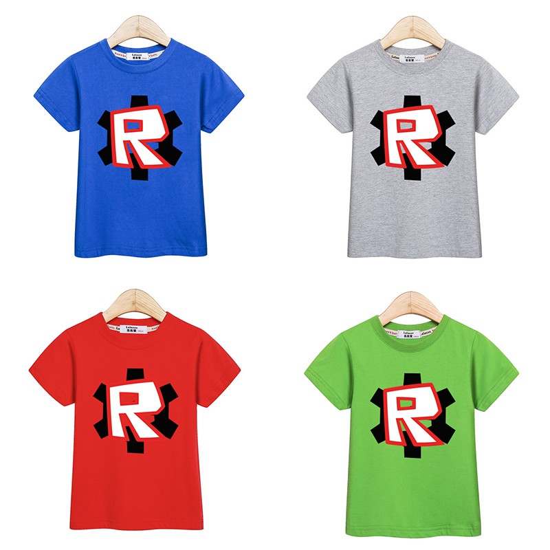 Kids Tees Clothes Boy Short Sleeve T Shirt Roblox Logo Tops Shopee Philippines - cute sports shirt for boys and girls roblox