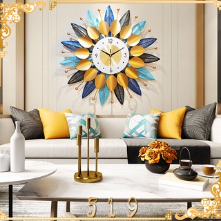 Wall Clock Metal Diamond Digital Living Room Clock #7