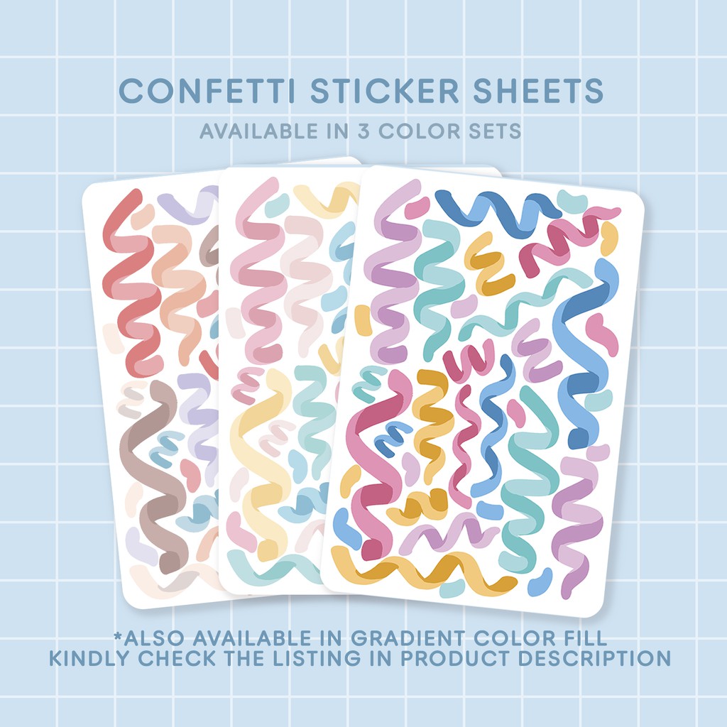 aeoy studio confetti sticker sheet solid color fill polco bullet journal deco planner shopee philippines