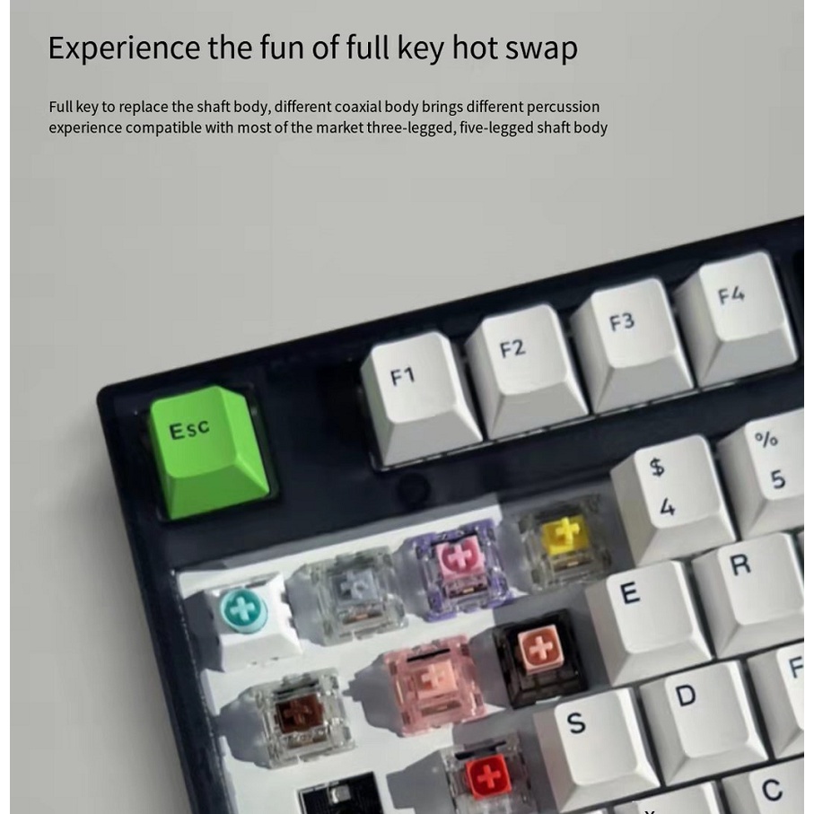 FL·ESPORTS GP87 mechanical keyboard hot-swappable wired gaming PBT ...