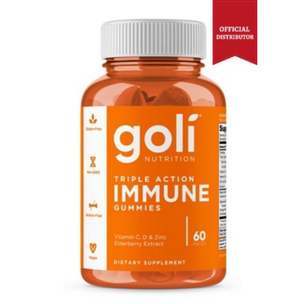 Goli Nutrition Triple Action Immune Gummies Dietary Supplement 60
