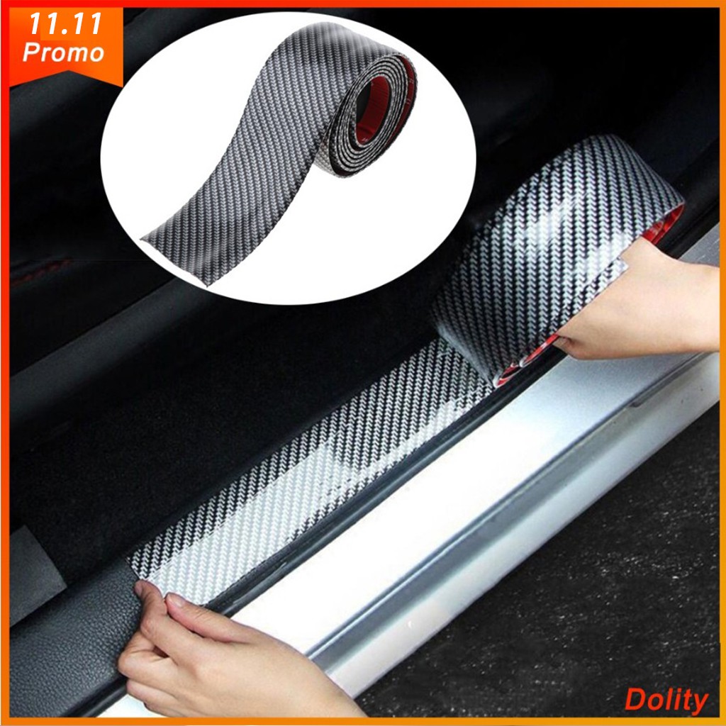 Car Carbon Fiber Door Sill Protector Guard Trims Stickers Scuff Plate ...