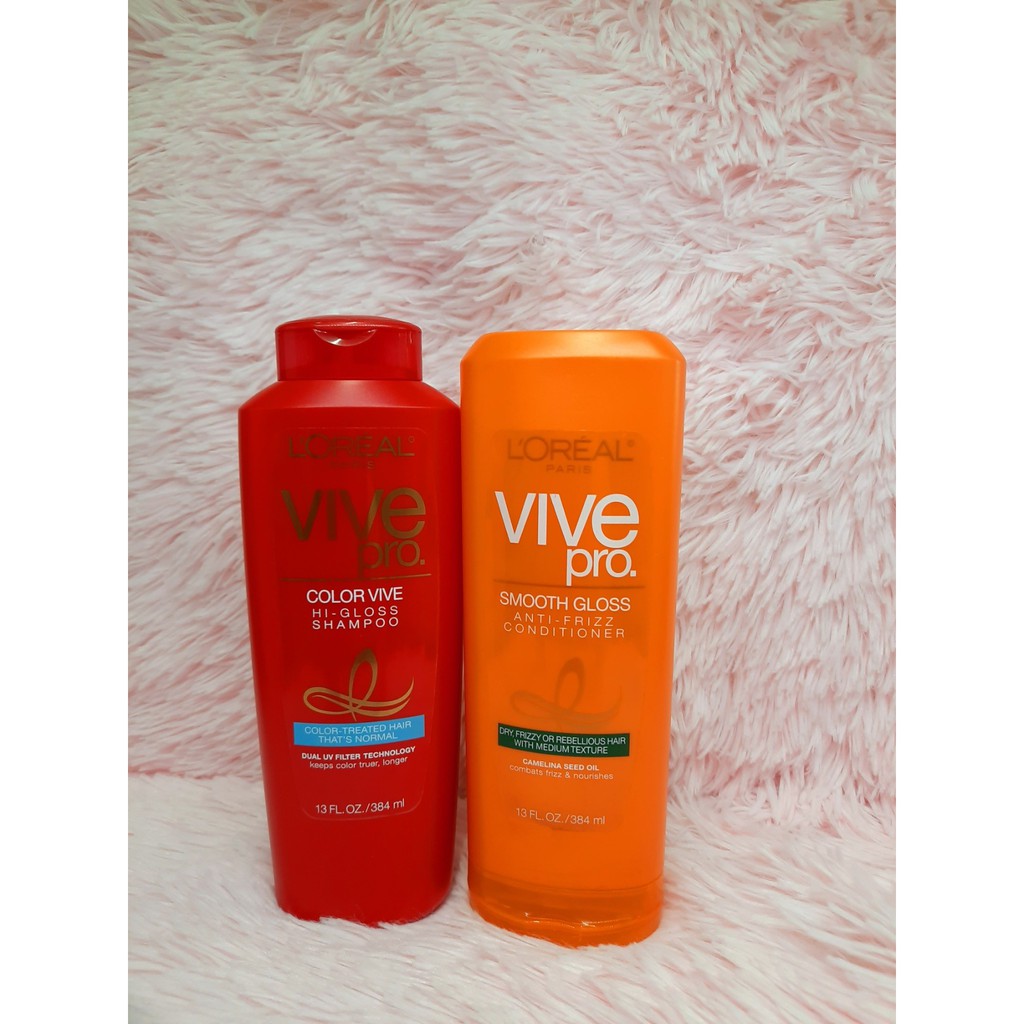 Loreal Paris Color Vive Hi Gloss Shampoo And Smooth Gloss Anti Frizz Conditioner 384ml Shopee Philippines