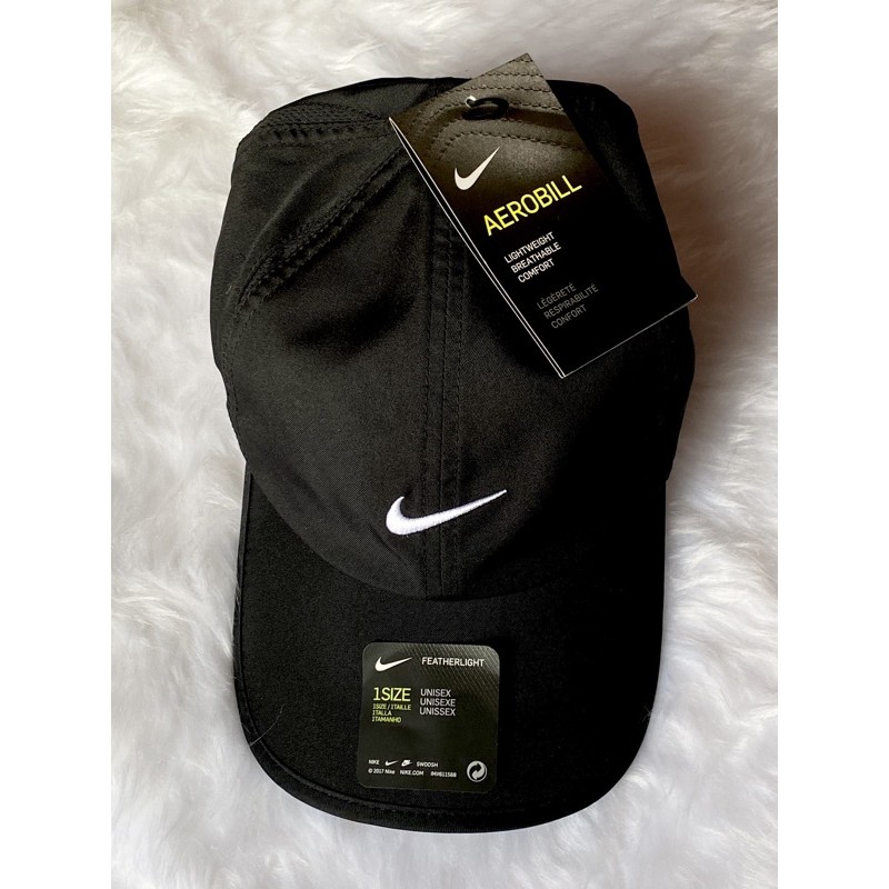 COD Original Nike Featherlight Dri-Fit Black Unisex Tennis/Running/Golf Cap | Shopee
