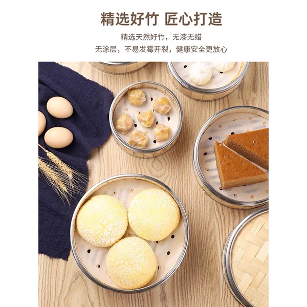 Bamboo Steamer wooden steamer Handmade Baskets For Dim Sum Dumpling