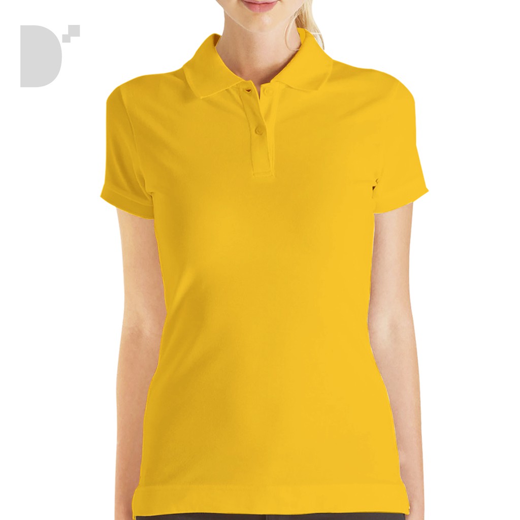 Polo Shirt For Ladies in Gold Yellow 